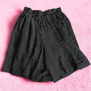 VTG AKF New York Black with Yellow Polka Dot Women's Flowy Shorts 6